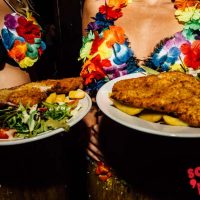 Hawaiian chicken schnitzel n tits fridays august