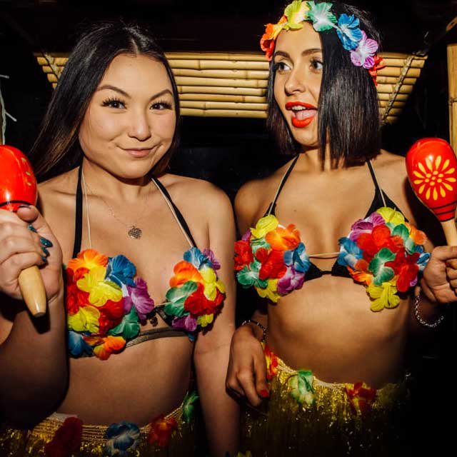 birthday party themes Hawaiian hula girls schnitz n tits